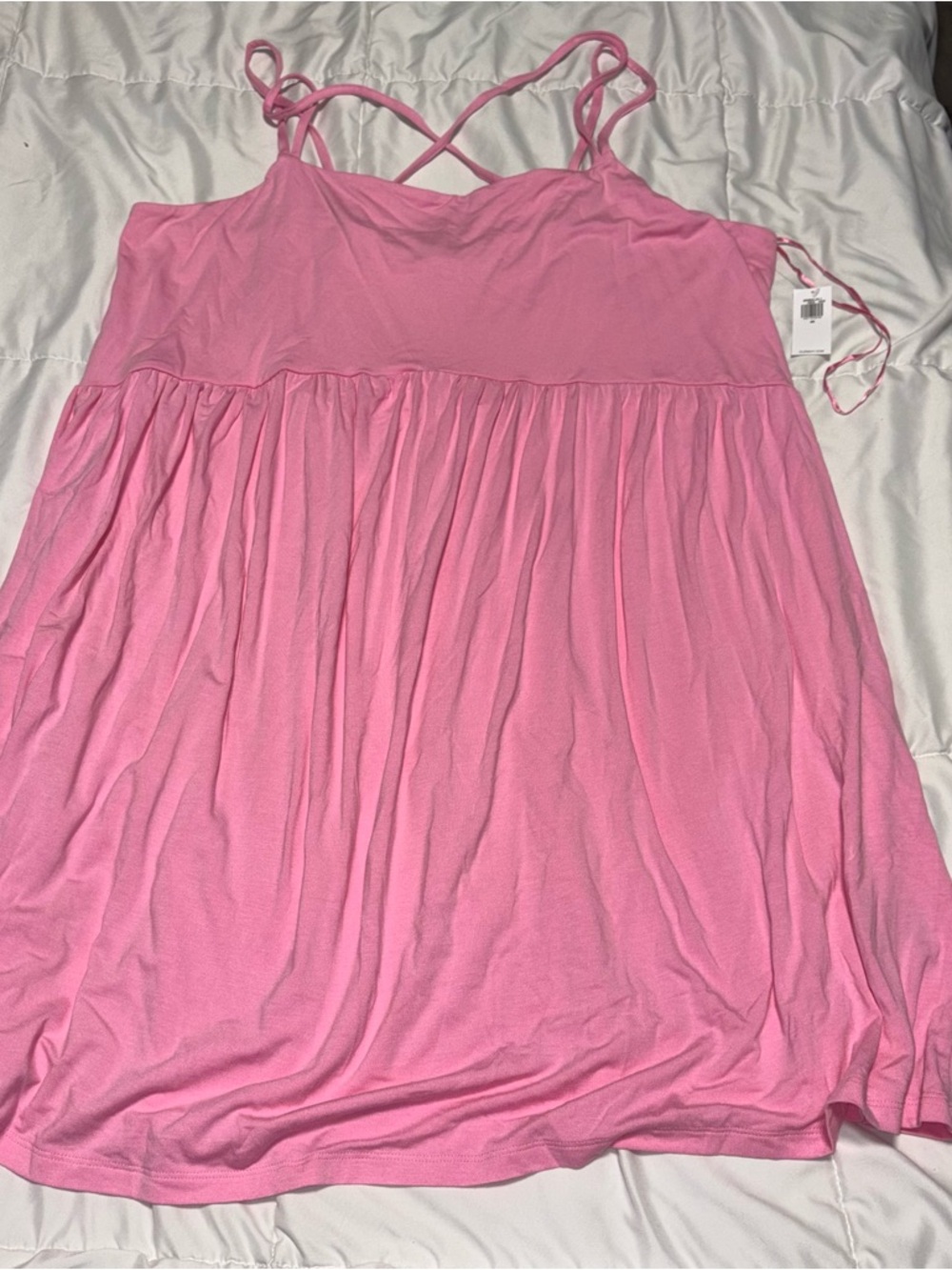 Old Navy Fit & Flare Strappy Mini Dress  Pink - sz 2X - NWT
